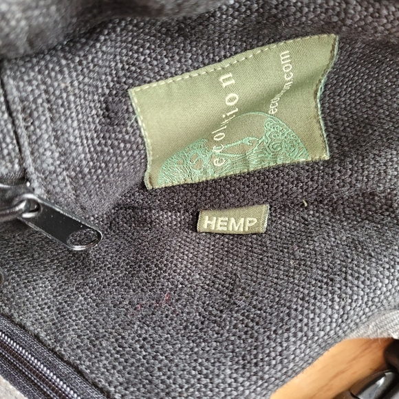 Hemp Crossbody Bag Medium Natural Black Grey Ecolution - Picture 8 of 16